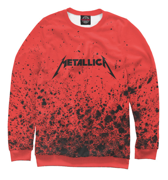 Женский свитшот с притом Metallica / Металлика цвета Белый Женский свитшот с изображением Metallica / Металлика цвета Белый