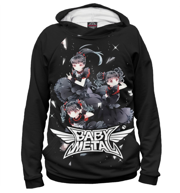 Женское худи с изображением BABYMETAL цвета Белый