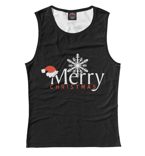 Женская майка с изображением Merry Christmas цвета Белый