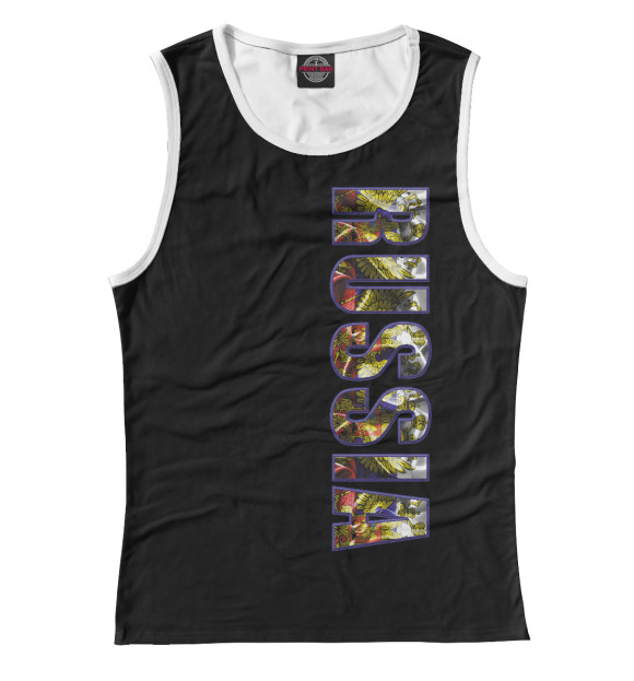 Майка для девочки с изображением RUSSIA цвета Белый