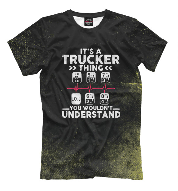 Мужская футболка с изображением Its A Trucker It's a trucke цвета Белый