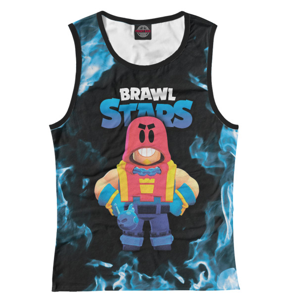 Женская майка с изображением Grom Гром Brawl Stars цвета Белый