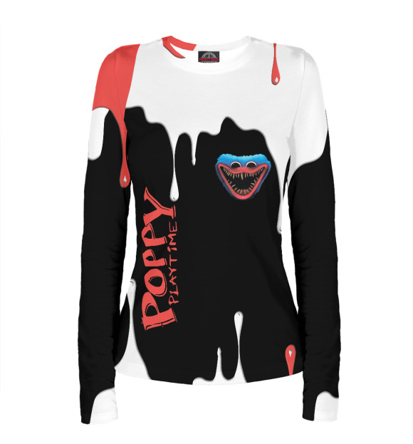 Женский лонгслив с изображением Poppy Playtime цвета Белый