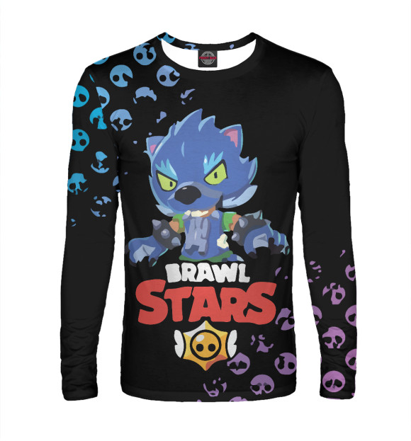 Мужской лонгслив с изображением Brawl Stars цвета Белый