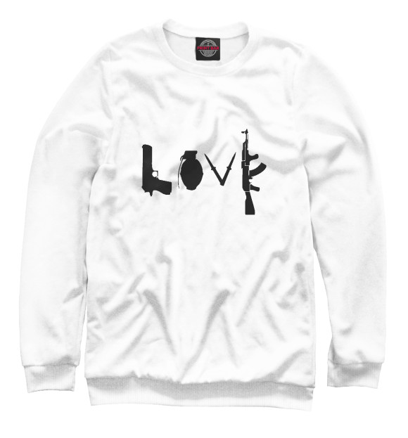 Свитшот для мальчиков с изображением Banksy LOVE цвета Белый