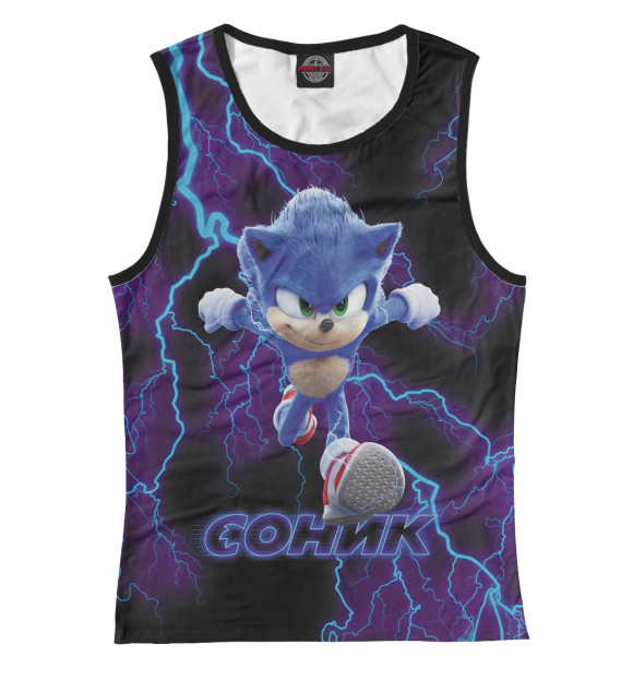 Майка для девочки с изображением Sonic цвета Белый