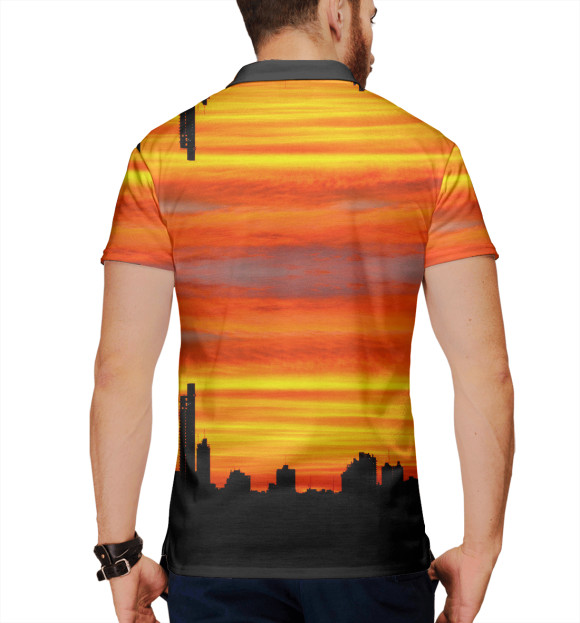 Мужское поло с притом Never let me down again цвета Белый Мужское поло с изображением Never let me down again цвета Белый