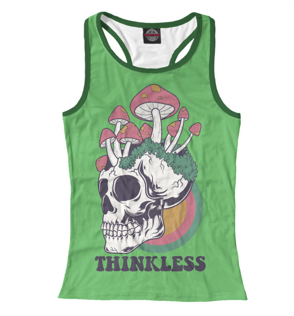 Женская майка-борцовка с изображением Психоделический гриб цвета Белый