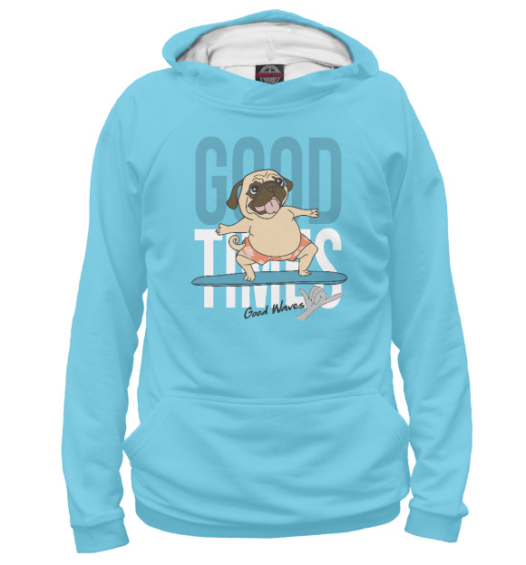 Женское худи с изображением Good Times цвета Белый