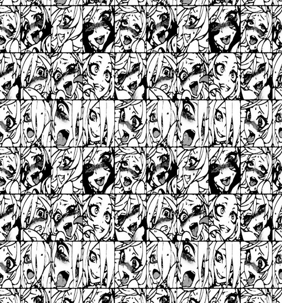 Футболка для девочек с изображением Ahegao | Ахэгао цвета Белый
