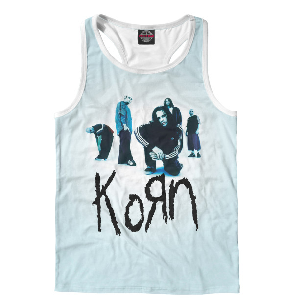 Мужская майка-борцовка с изображением Группа Korn цвета Белый