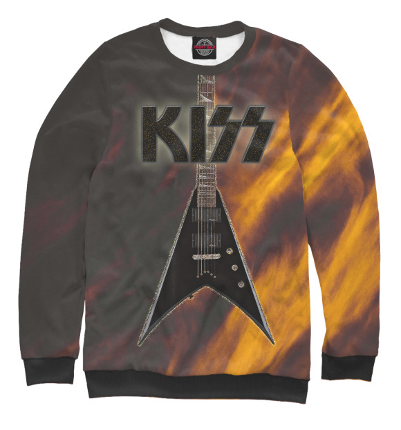 Свитшот для мальчиков с изображением Группа KISS цвета Белый