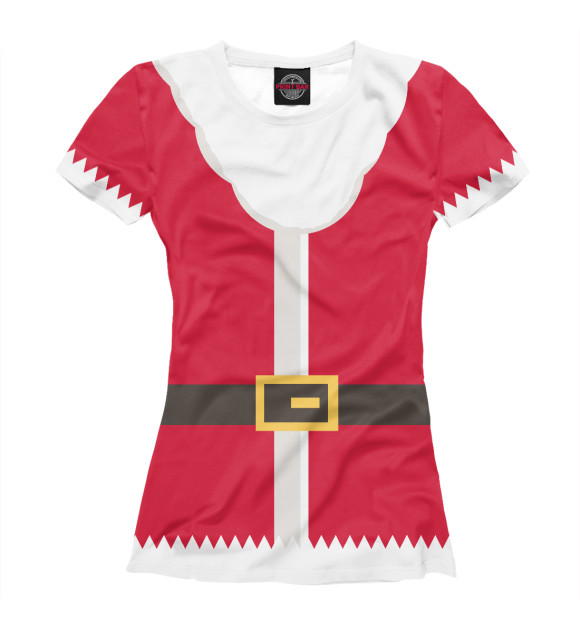 Женская футболка с изображением Дед Мороз цвета Белый