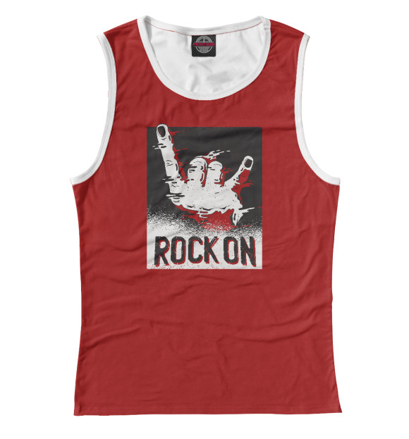Майка для девочки с притом Rock ON цвета Белый Майка для девочки с изображением Rock ON цвета Белый