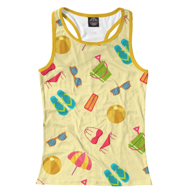 Женская майка-борцовка с изображением На пляже цвета Белый