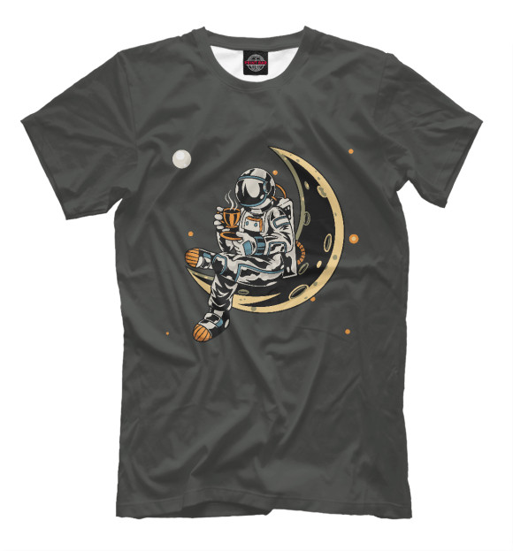 Мужская футболка с изображением Космонавт цвета Белый