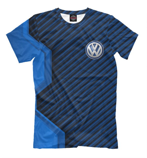 Мужская футболка с изображением Volkswagen + Sport Line цвета Белый