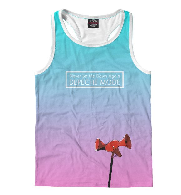 Мужская майка-борцовка с изображением Never let me down again цвета Белый