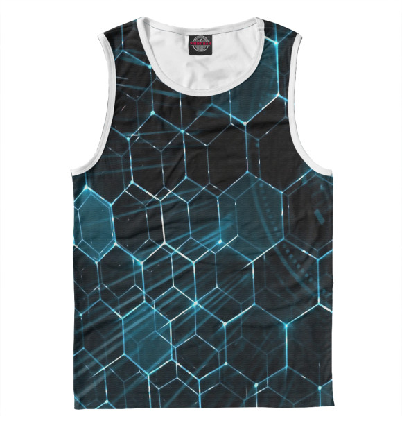 Мужская майка с изображением Нано броня цвета Белый