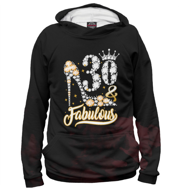 Мужское худи с изображением 30 Fabulous цвета Белый