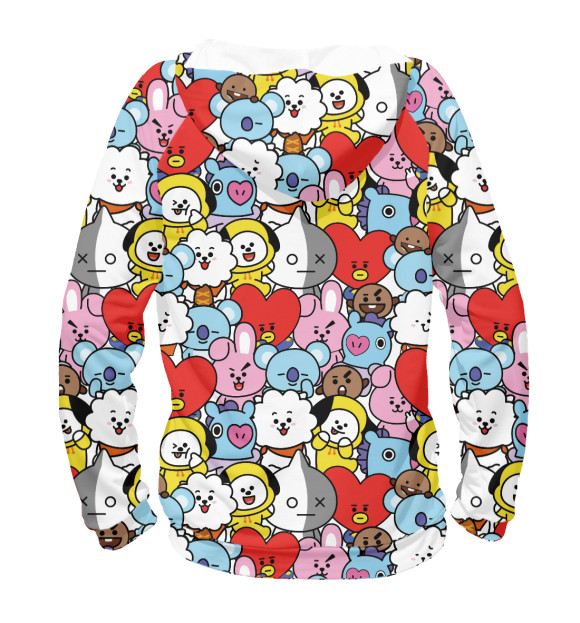 Мужское худи с изображением BT21/BTS цвета Белый