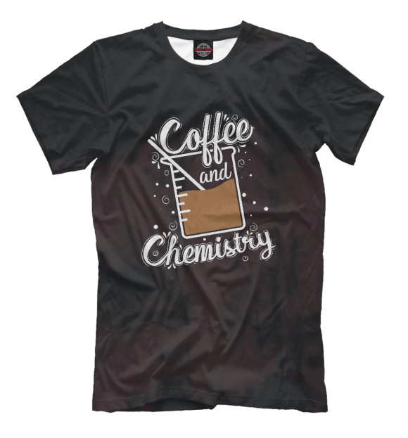Мужская футболка с изображением Coffee and Chemistry цвета Белый