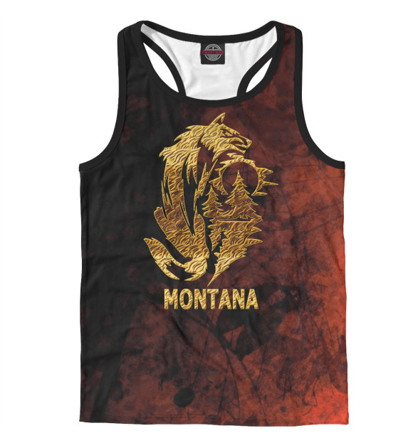 Мужская майка-борцовка с изображением MONTANA цвета Белый