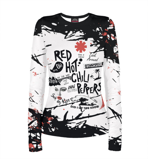 Женский лонгслив с изображением Red Hot Chili Peppers цвета Белый