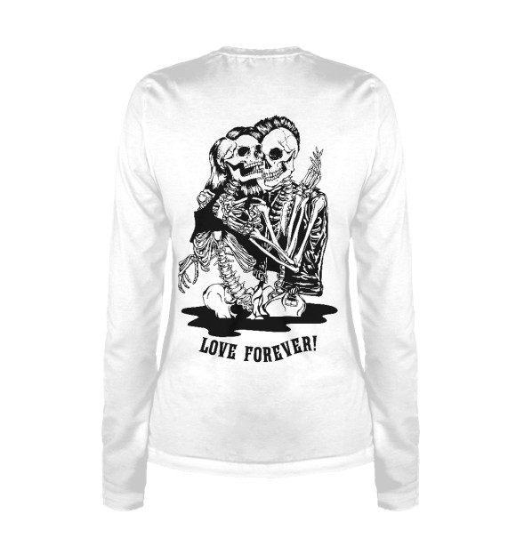 Женский лонгслив с изображением Love forever! цвета Белый