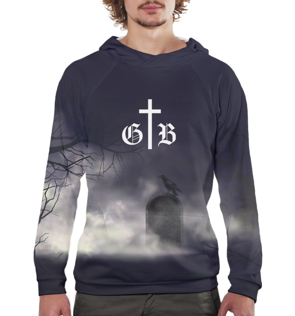 Мужское худи с изображением Дима Масленников цвета Белый