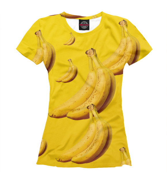 Женская футболка с изображением Бананы цвета Белый