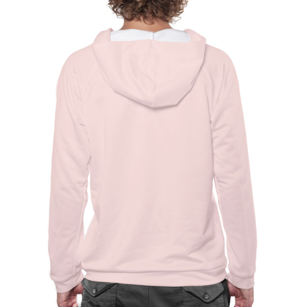 Мужское худи с изображением Сердце цвета Белый