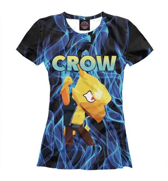 Футболка для девочек с изображением Brawl Stars Crow \ Огонь цвета Белый