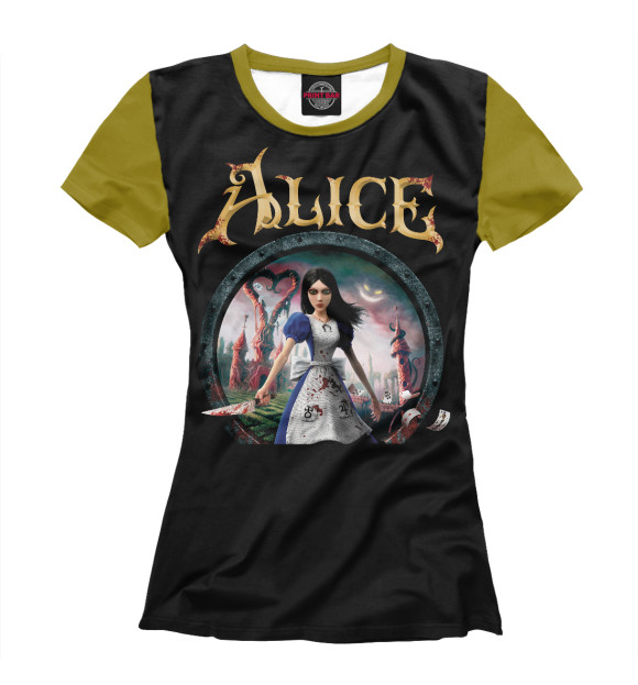 Женская футболка с изображением Alice madness returns цвета Белый