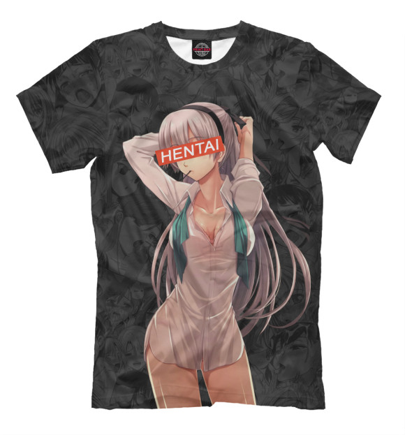 Мужская футболка с изображением Hentai цвета Белый