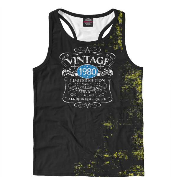 Мужская майка-борцовка с изображением Vintage 1980 цвета Белый