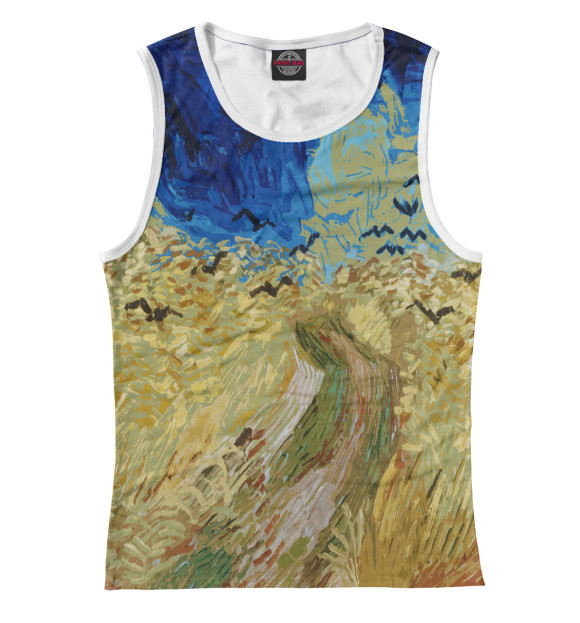 Женская майка с изображением Вангог стиль цвета Белый