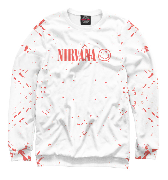 Мужской свитшот с изображением Nirvana цвета Белый