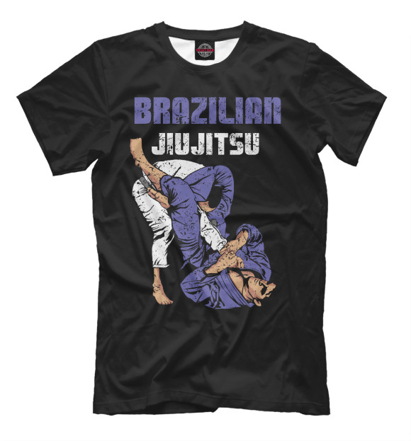 Мужская футболка с изображением BRAZILIAN JIU-JITSU цвета Белый