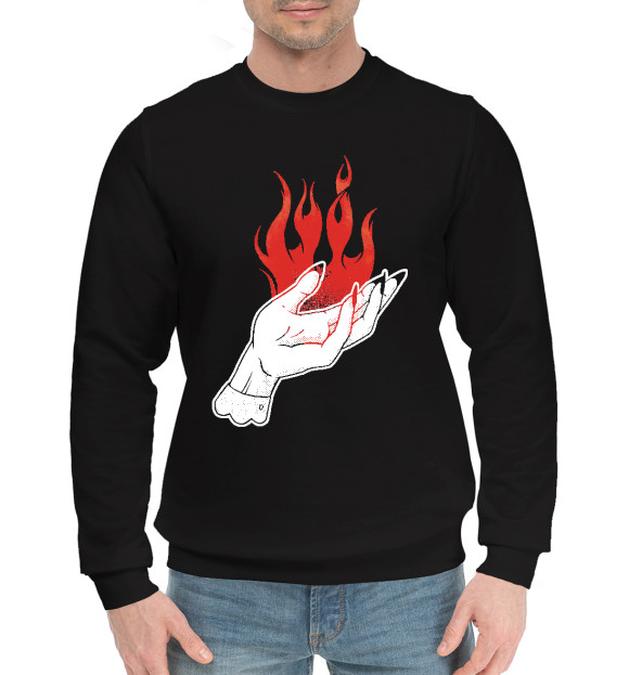 Мужской хлопковый свитшот с изображением Прометей цвета Черный