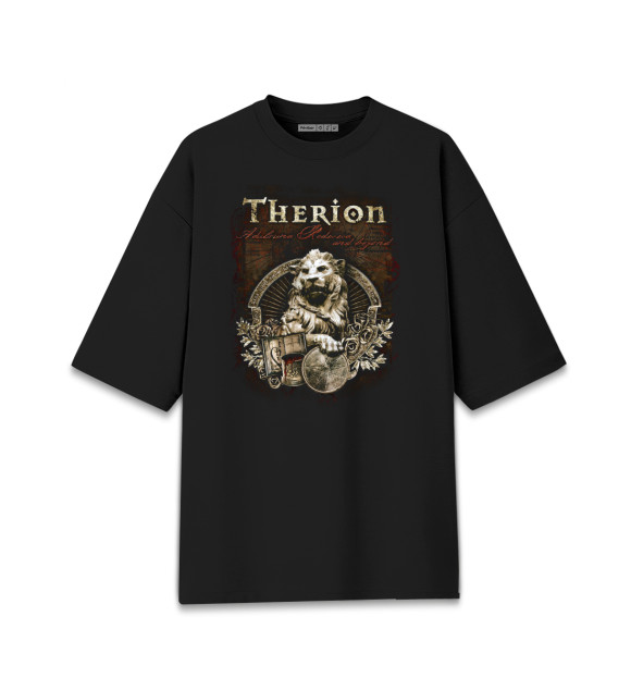 Женская футболка оверсайз с притом Therion цвета Черный Женская футболка оверсайз с изображением Therion цвета Черный