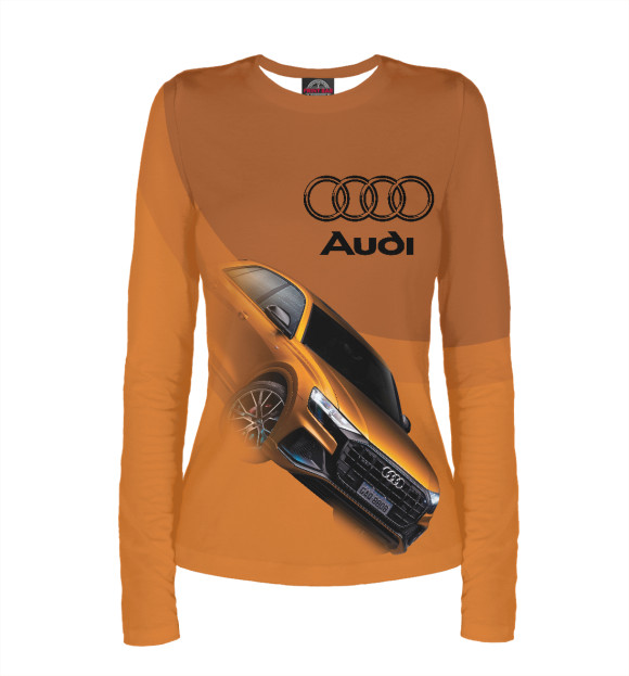 Женский лонгслив с изображением Audi цвета Белый