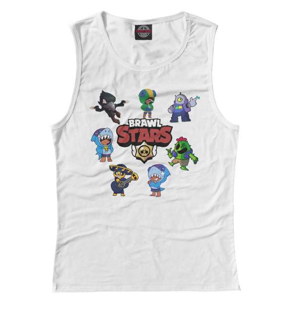 Женская майка с изображением Brawl Stars цвета Белый