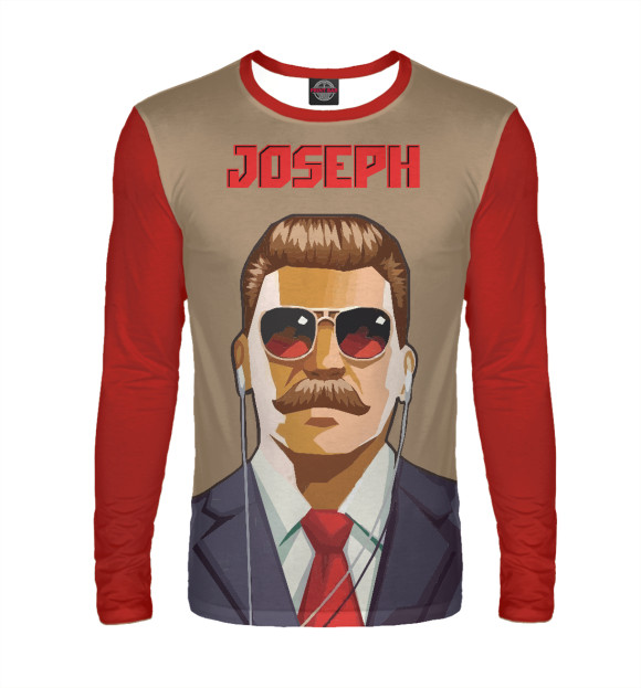 Мужской лонгслив с изображением J?zef stalin цвета Белый