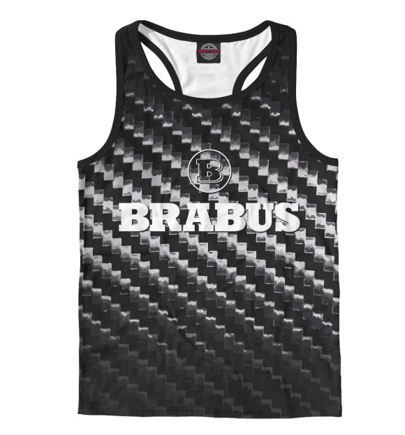 Мужская майка-борцовка с изображением Brabus цвета Белый