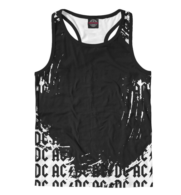 Мужская майка-борцовка с изображением AC/DC цвета Белый