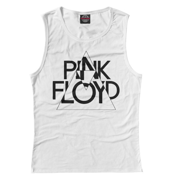 Майка для девочки с изображением Pink Floyd черный логотип цвета Белый