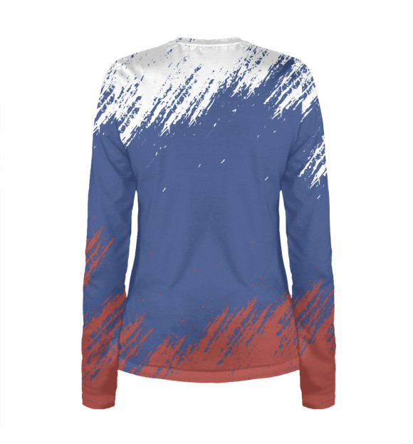 Женский лонгслив с притом RUSSIA цвета Белый Женский лонгслив с изображением RUSSIA цвета Белый