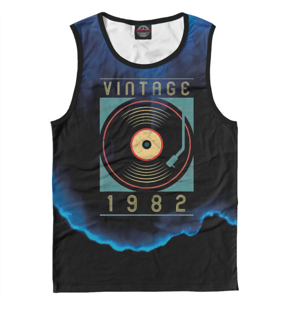 Мужская майка с изображением Vintage 1982 цвета Белый