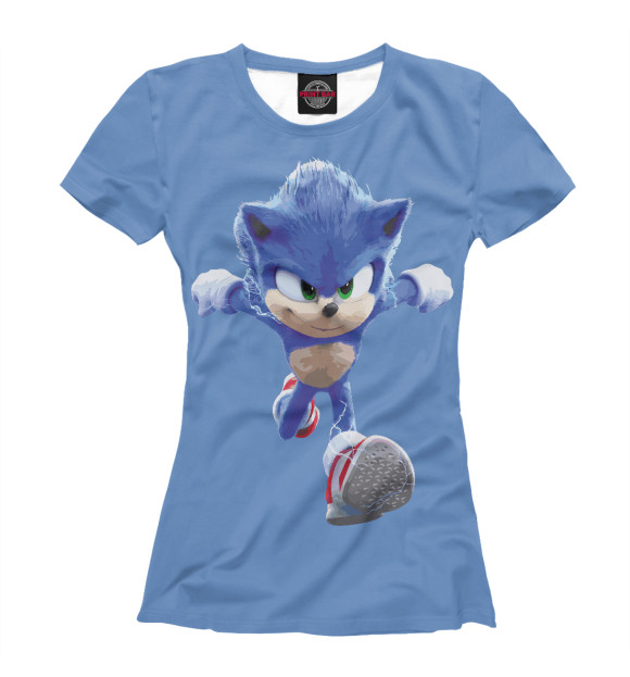 Женская футболка с изображением Sonic цвета Белый